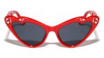 Frontal Heart Shape Rhinestone Cat Eye Wholesale Sunglasses